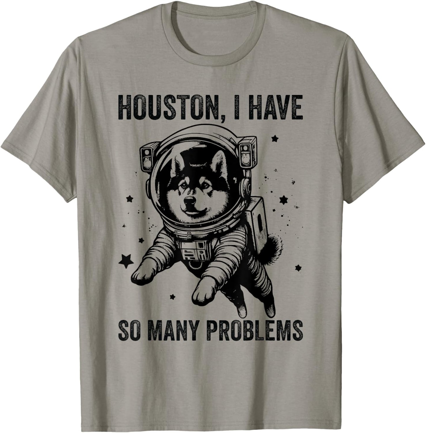 Dog Dad Mom Space - Houston Problem Norwegian Elkhound Men Women T-Shirt - T-Shirt | Sand
