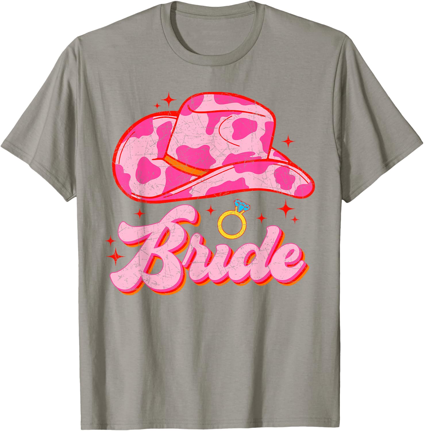 Bride Country Cowgirl Hat Western Bachelorette Party T-Shirt - T-Shirt | Sand