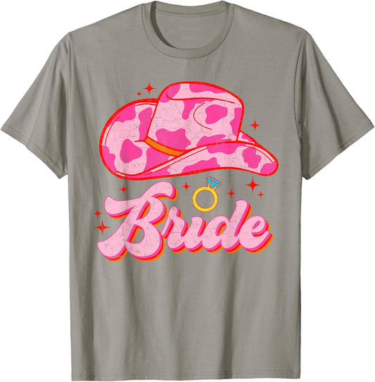 Bride Country Cowgirl Hat Western Bachelorette Party T-Shirt - T-Shirt | Sand