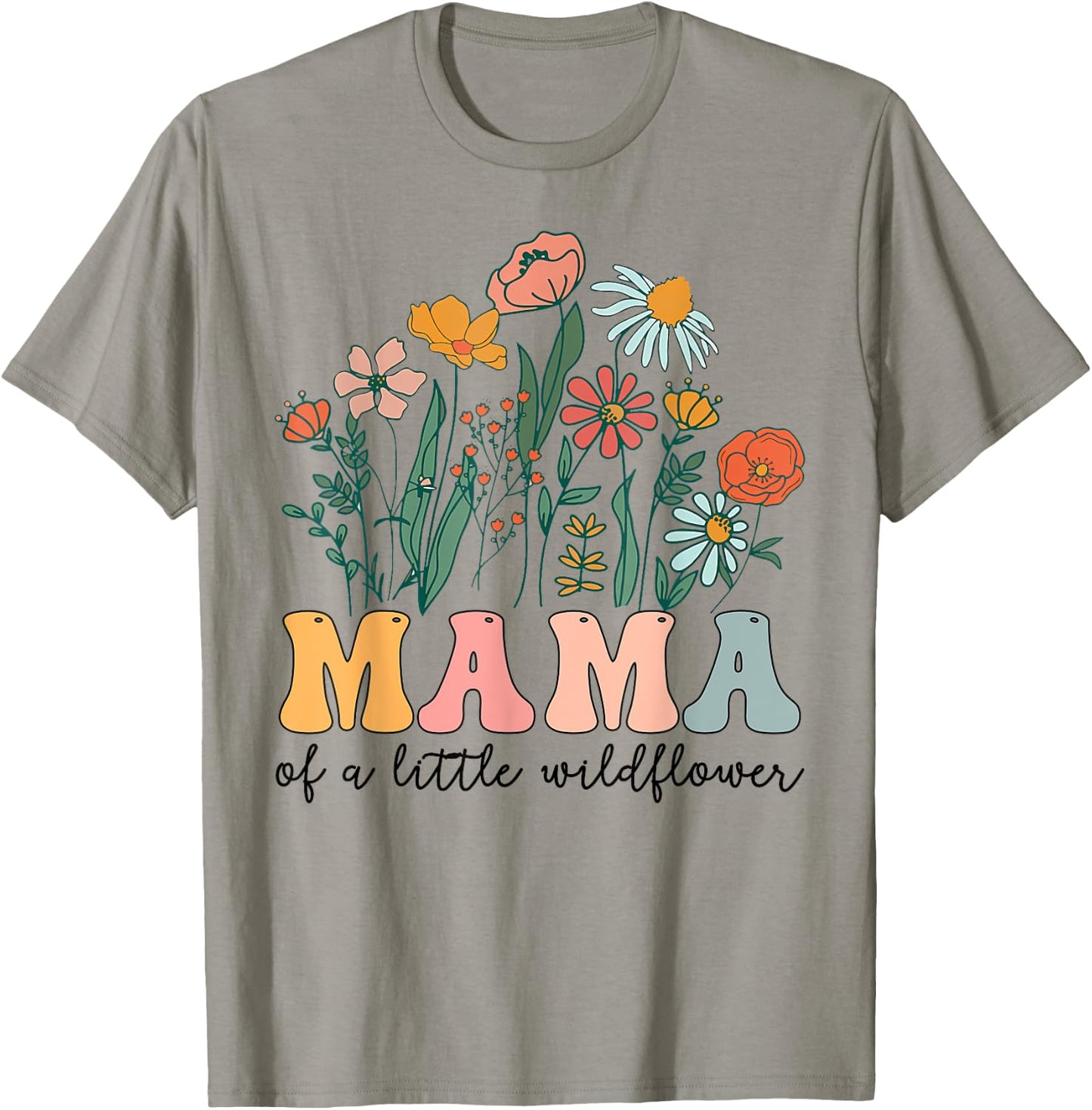 Mama Of The Little Wildflower Birthday Party Baby Shower T-Shirt - T-Shirt | Sand