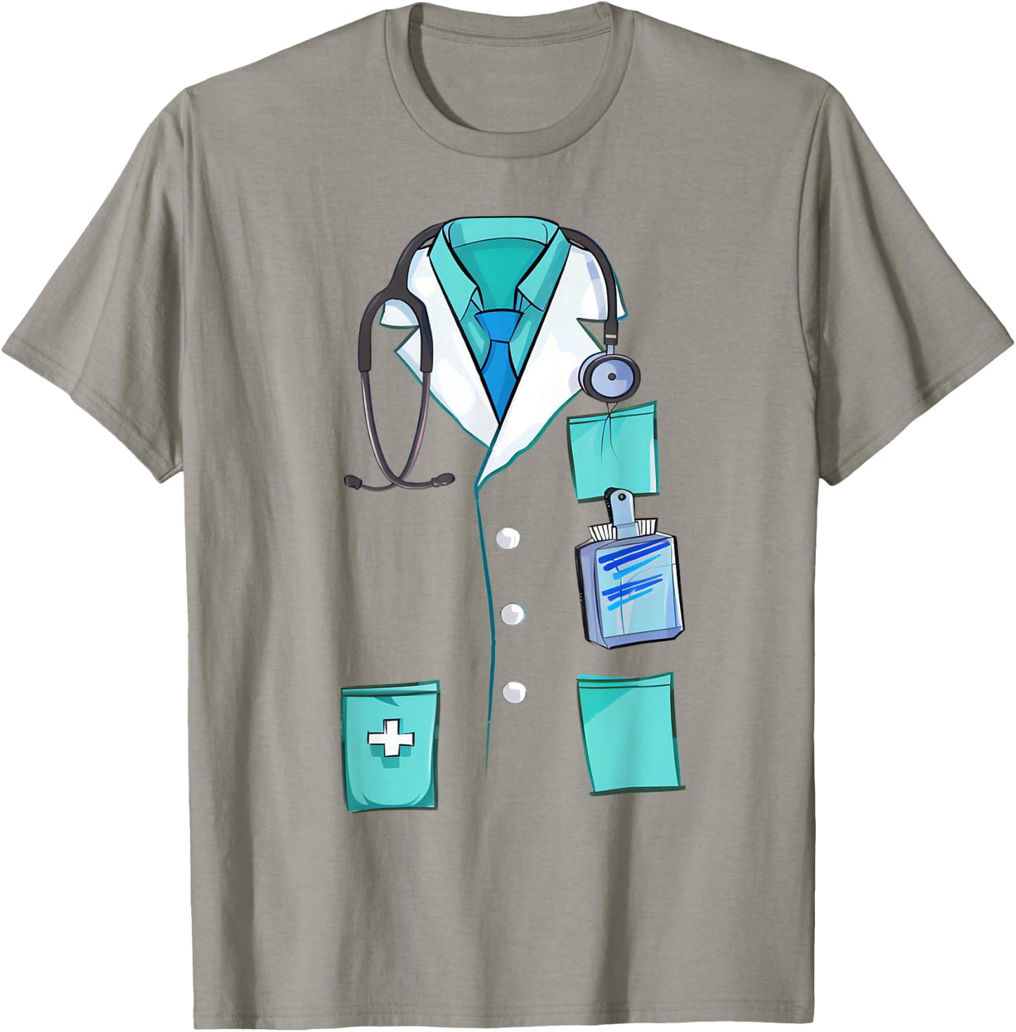 Doctor Costume Halloween White Lab Coat Men Women Kids T-Shirt - T-Shirt | Sand
