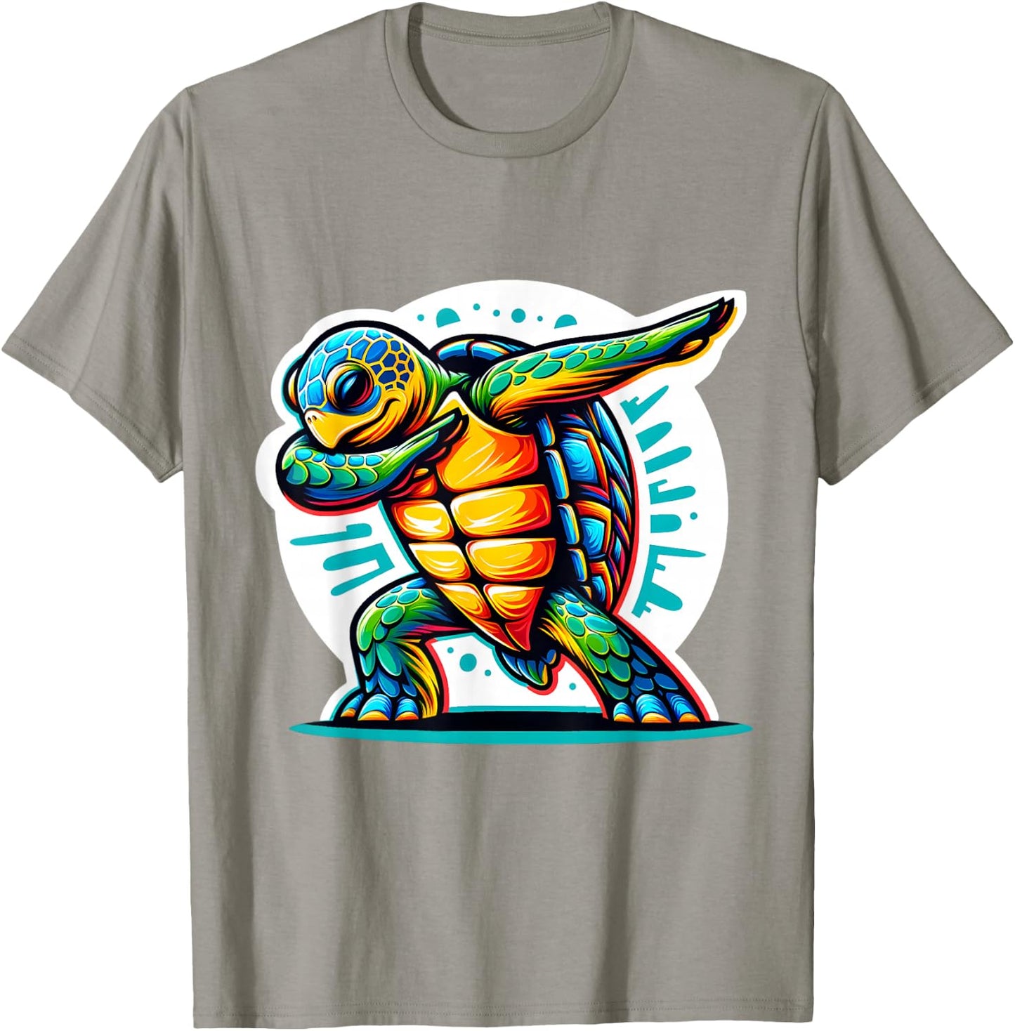 Sea Turtle Dabbing Cute Kids Boys Men Women T-Shirt - T-Shirt | Sand