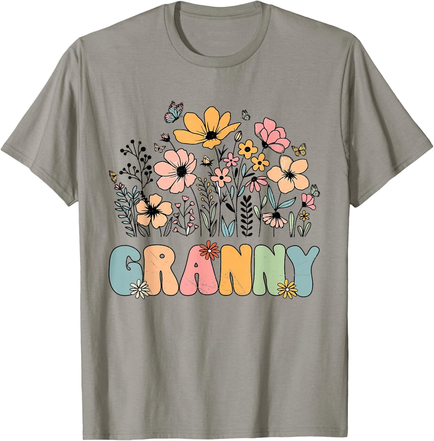 Wildflower Granny shirt for Grandma Grandmother Announcement T-Shirt - T-Shirt | Sand