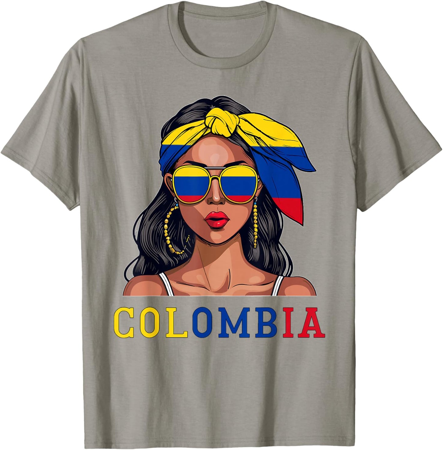 Colombianas Souvenirs Products Woman Flag Roots Colombia T-Shirt - T-Shirt | Sand
