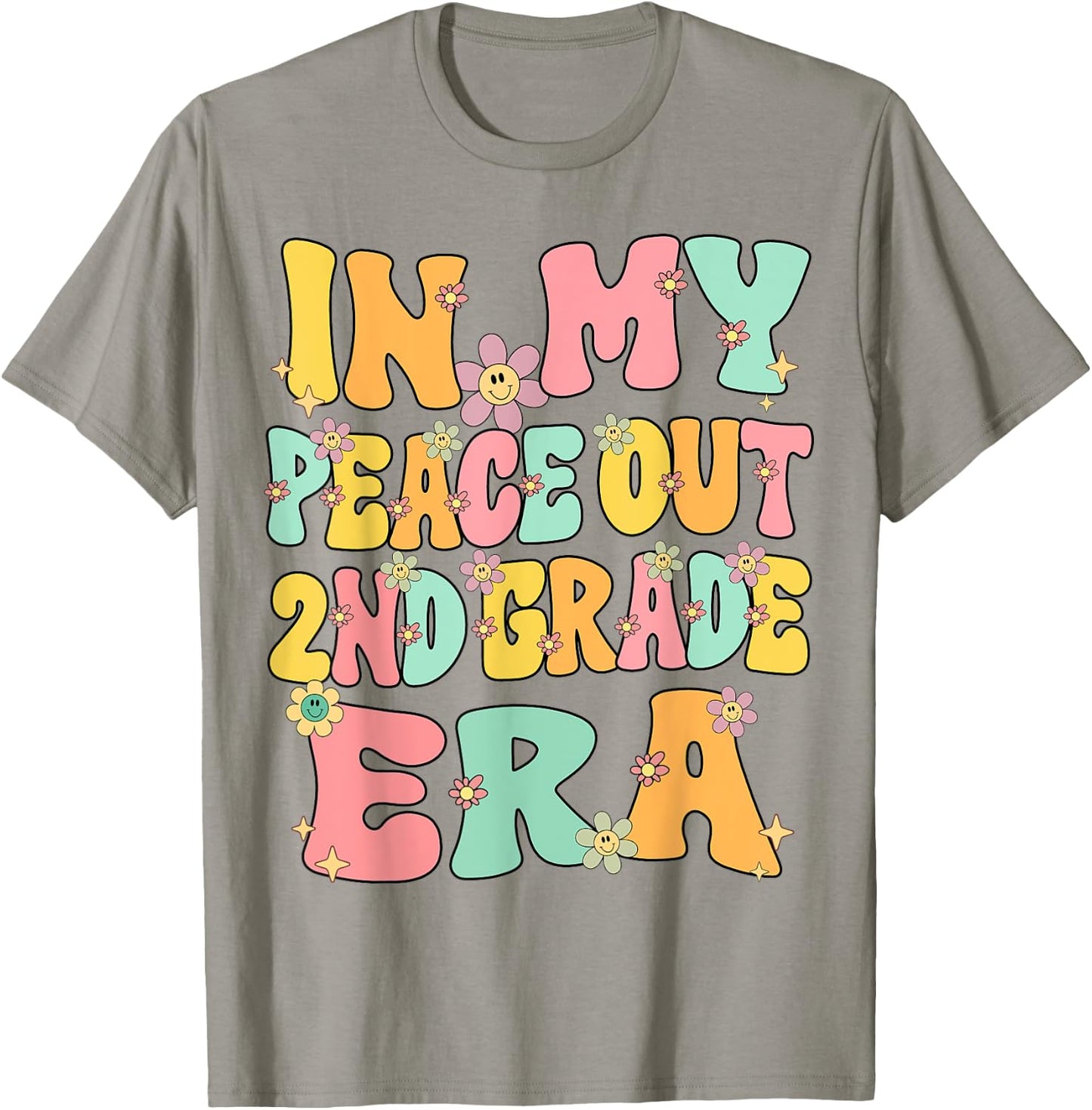 In My Peace Out 2nd Grade Era Groovy Last Day Of 2nd Grade T-Shirt - T-Shirt | Sand