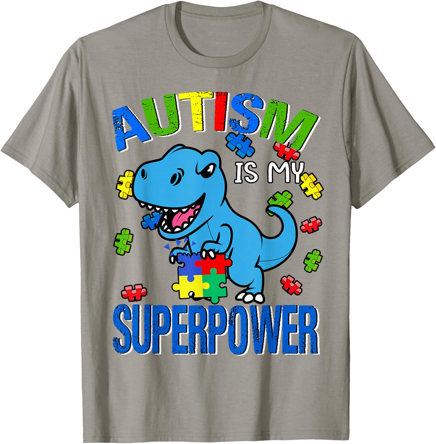 Autism Is My Super Power Autism Awareness Toddler Brother T-Shirt - T-Shirt | Sand