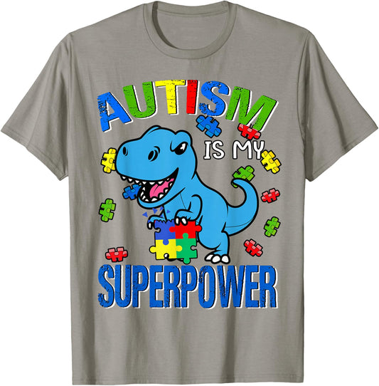Autism Is My Super Power Autism Awareness Toddler Brother T-Shirt - T-Shirt | Sand