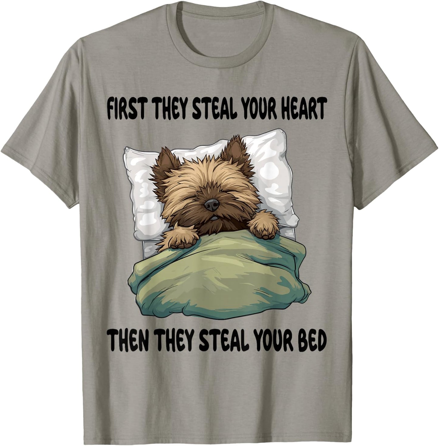 Cairn Terrier Sleeping Pajamas Nightgown T-Shirt - T-Shirt | Sand