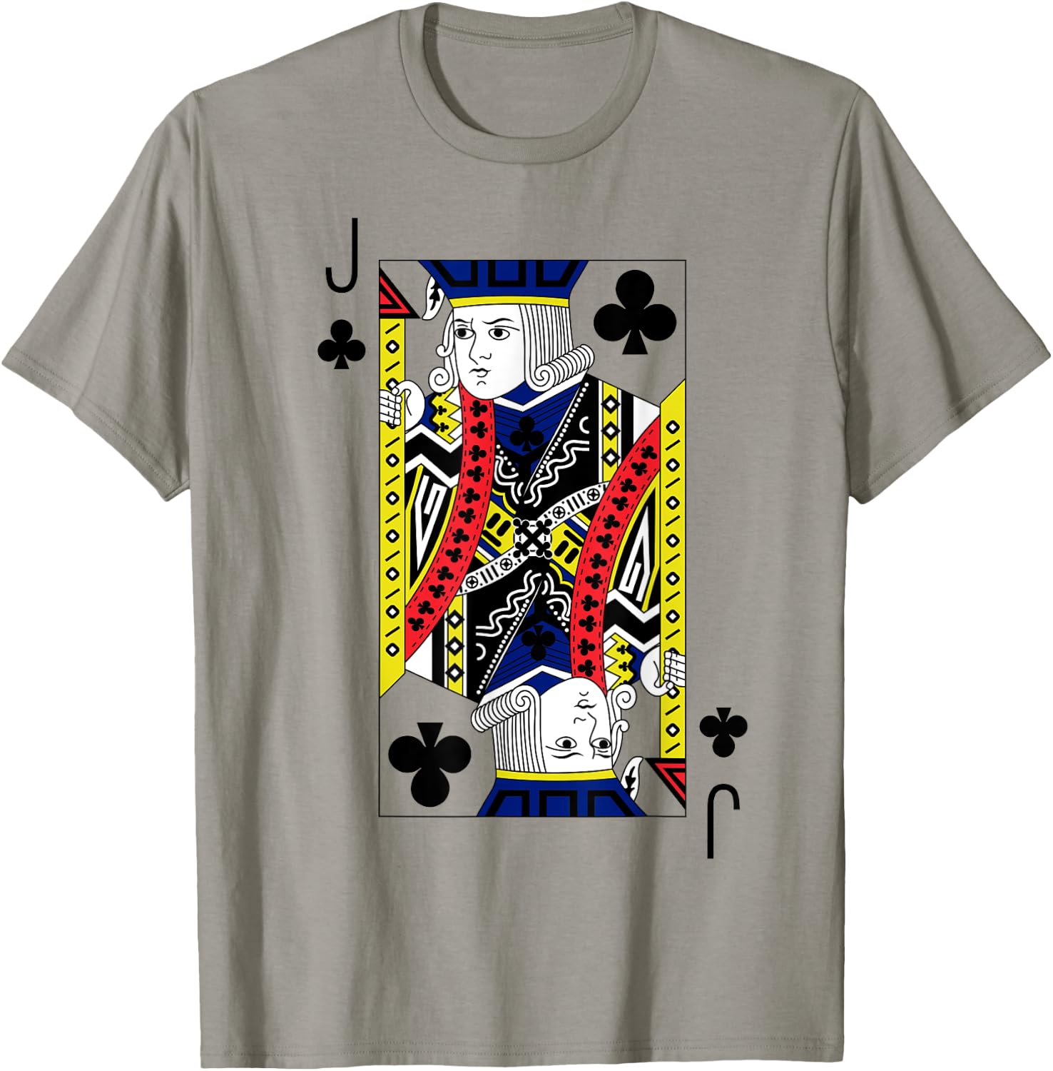 Jack of Clubs Playing Cards Halloween Party Costume Vintage T-Shirt - T-Shirt | Sand