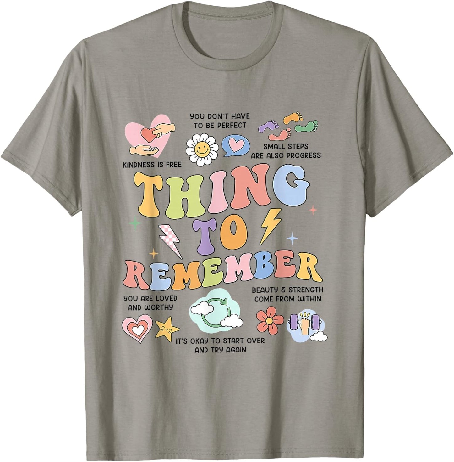 Mental Health Things to Remember CBT DBT Therapy Counseling T-Shirt - T-Shirt | Sand