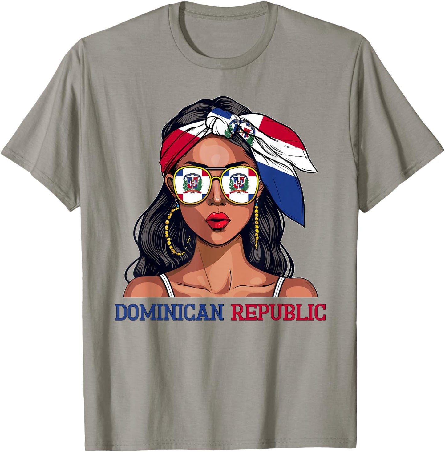 Dominican Souvenirs Woman Flag Roots Dominican Republic T-Shirt - T-Shirt | Sand