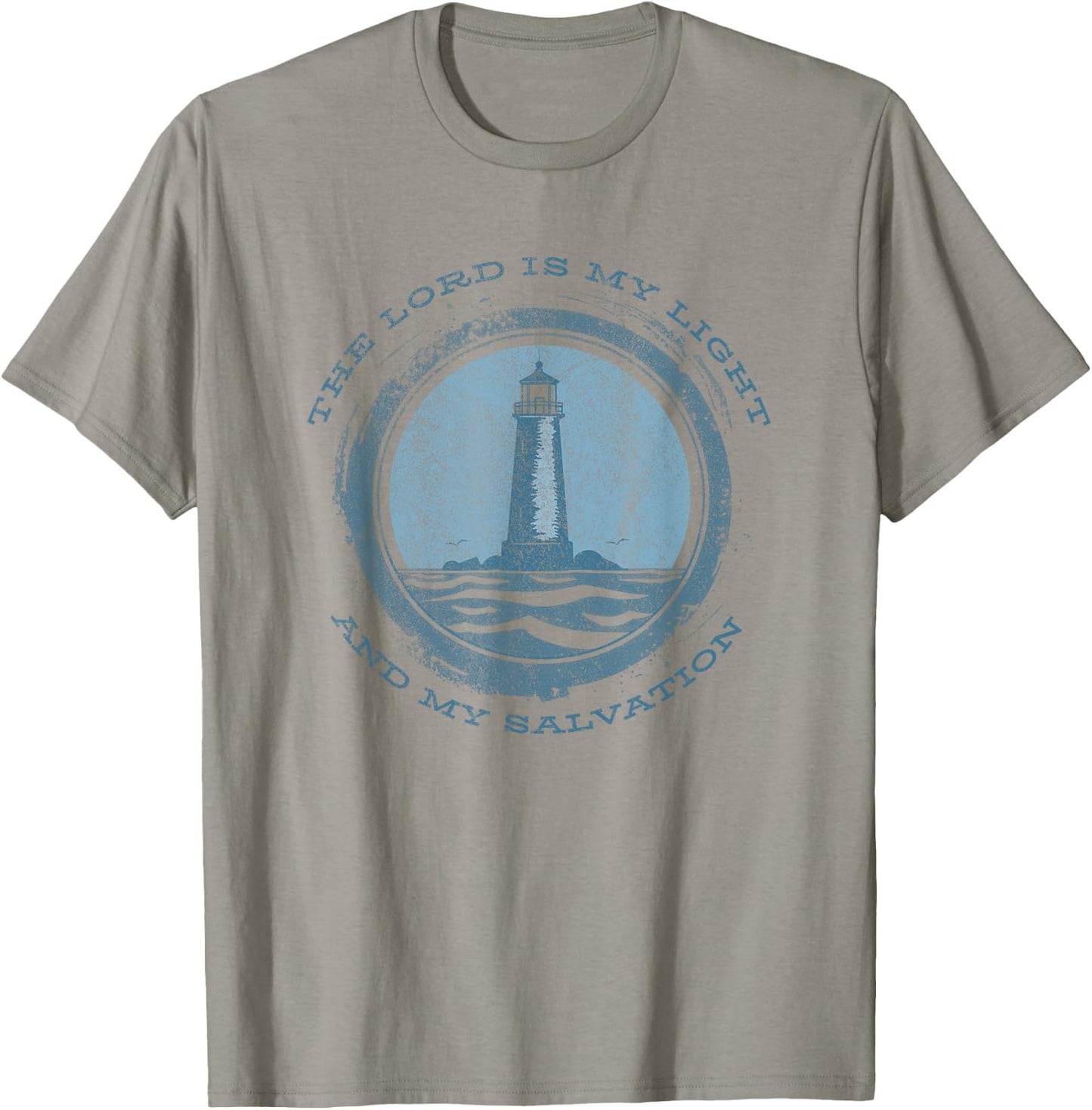 The Lord Is My Light and Salvation Psalm 27:1 Lighthouse T-Shirt - T-Shirt | Sand