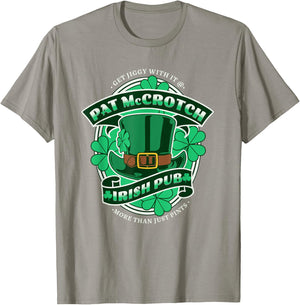 Pat McCrotch Irish Pub Adult Funny St. Patricks Day T-Shirt - T-Shirt | Sand