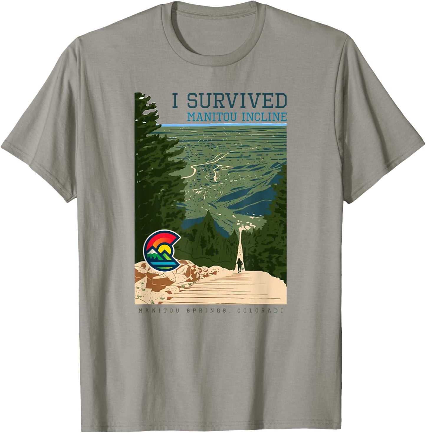 Manitou Incline, Colorado T-Shirt - T-Shirt | Sand
