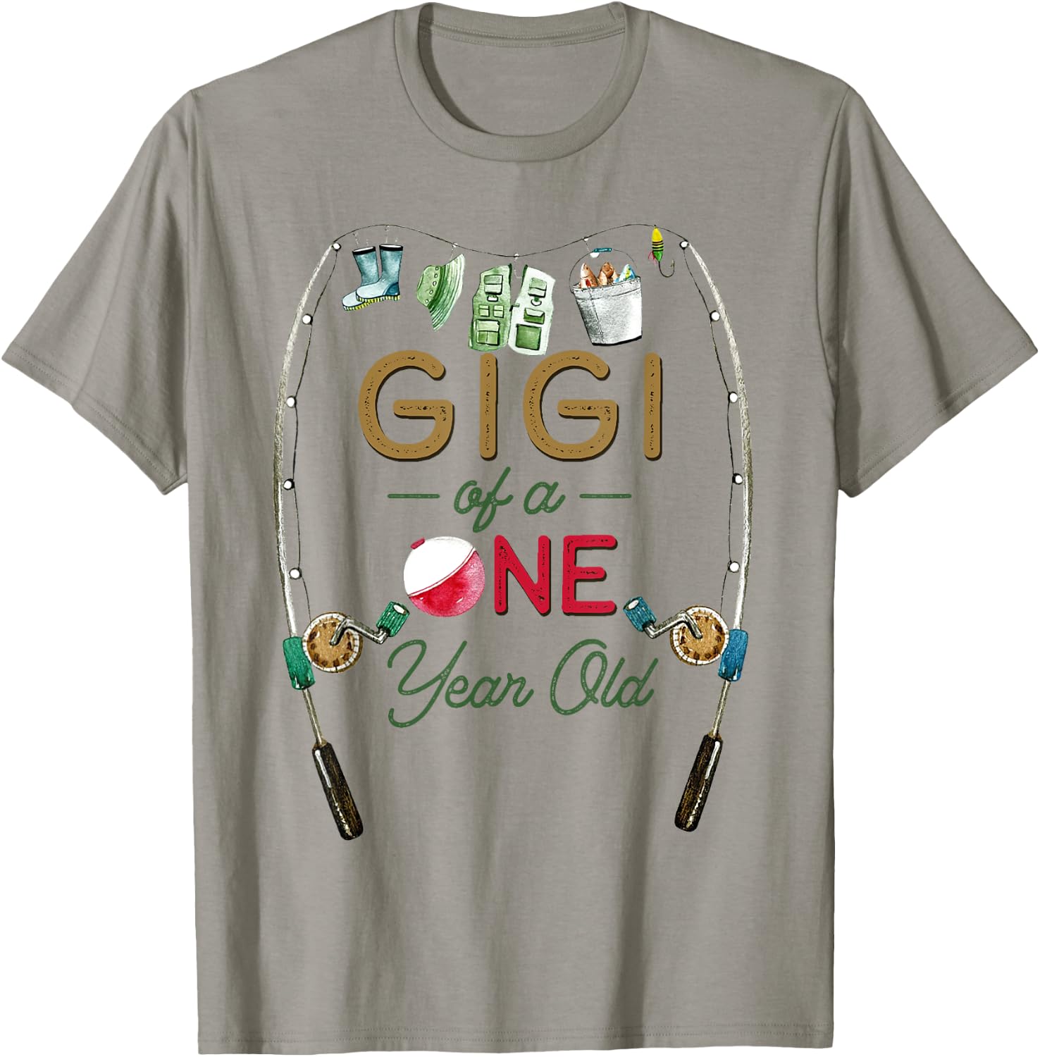 Gigi of The Big One Fishing Boy 1rst Birthday Ofishally T-Shirt - T-Shirt | Sand