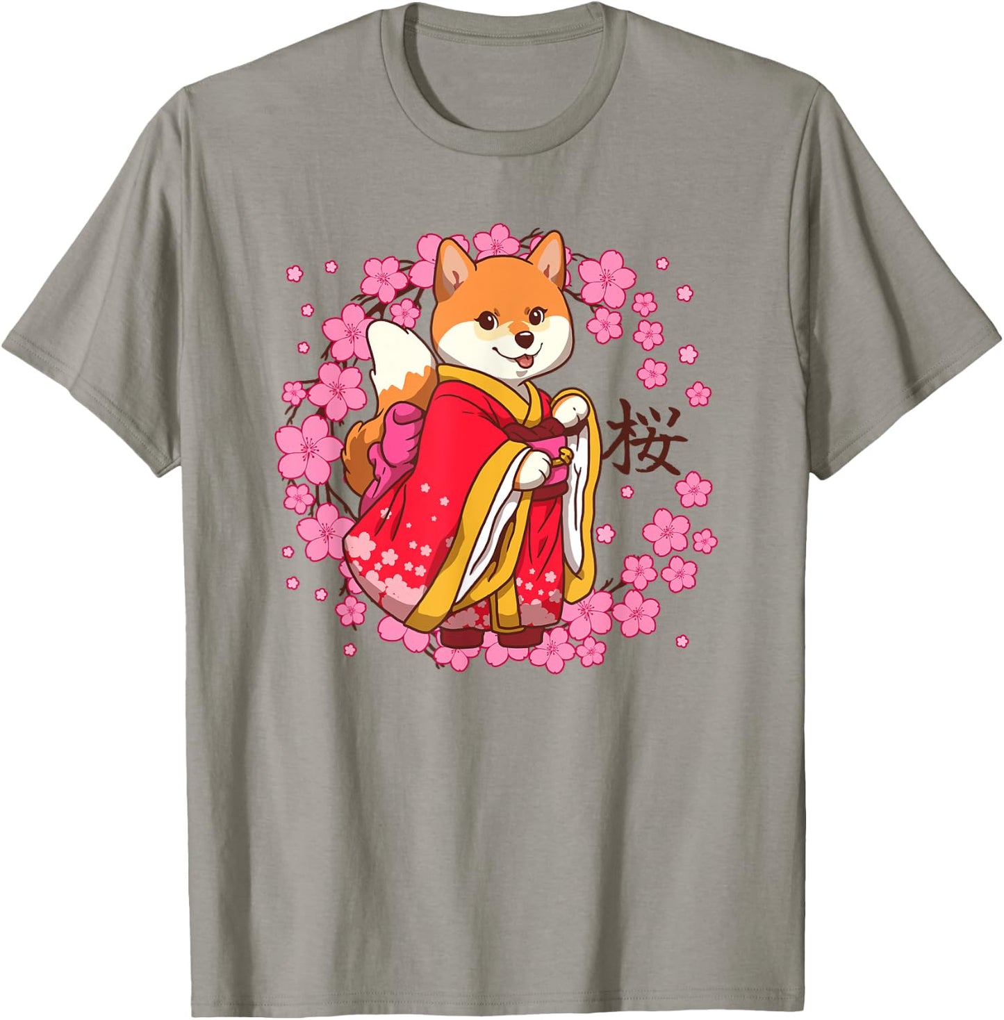 Kawaii Dog SAKURA 桜 Spring T-Shirt - T-Shirt | Sand