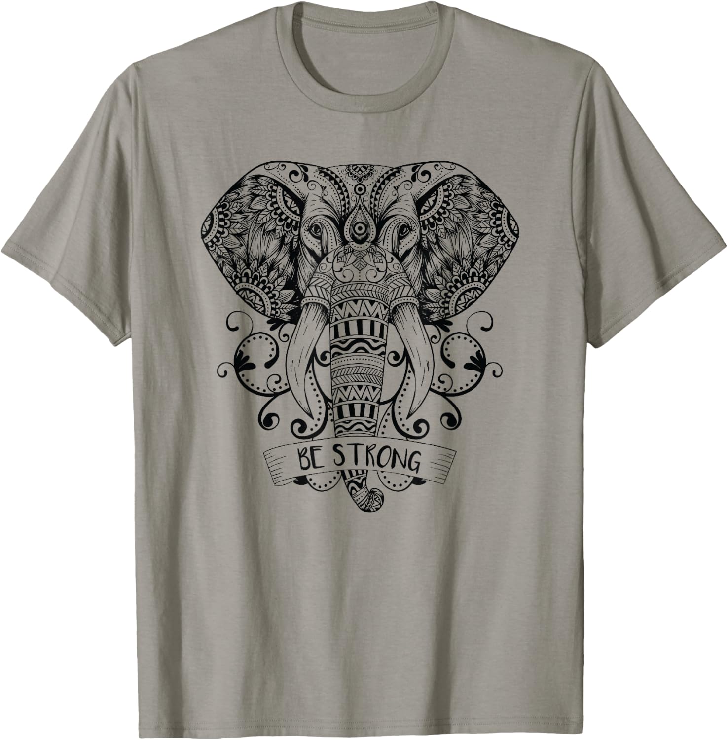 Elephant Yoga Elephant Mandala Ganesha Chakra Tribal T-Shirt - T-Shirt | Sand