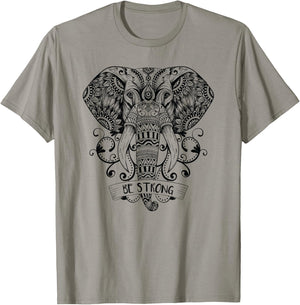 Elephant Yoga Elephant Mandala Ganesha Chakra Tribal T-Shirt - T-Shirt | Sand