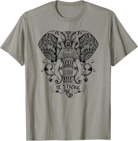 Elephant Yoga Elephant Mandala Ganesha Chakra Tribal T-Shirt - T-Shirt | Sand