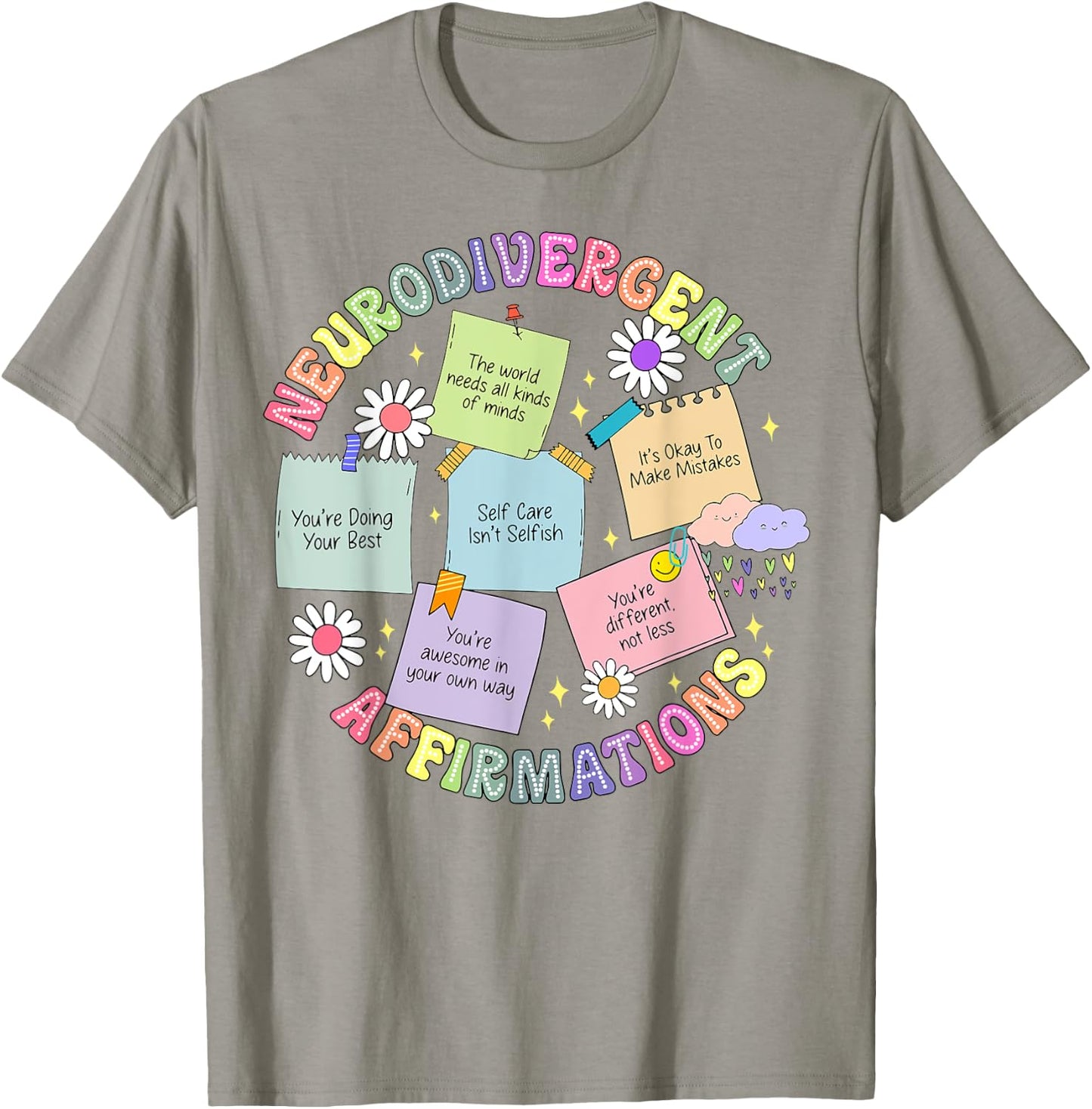 Neurodivergent Affirmations T-Shirt - T-Shirt | Sand