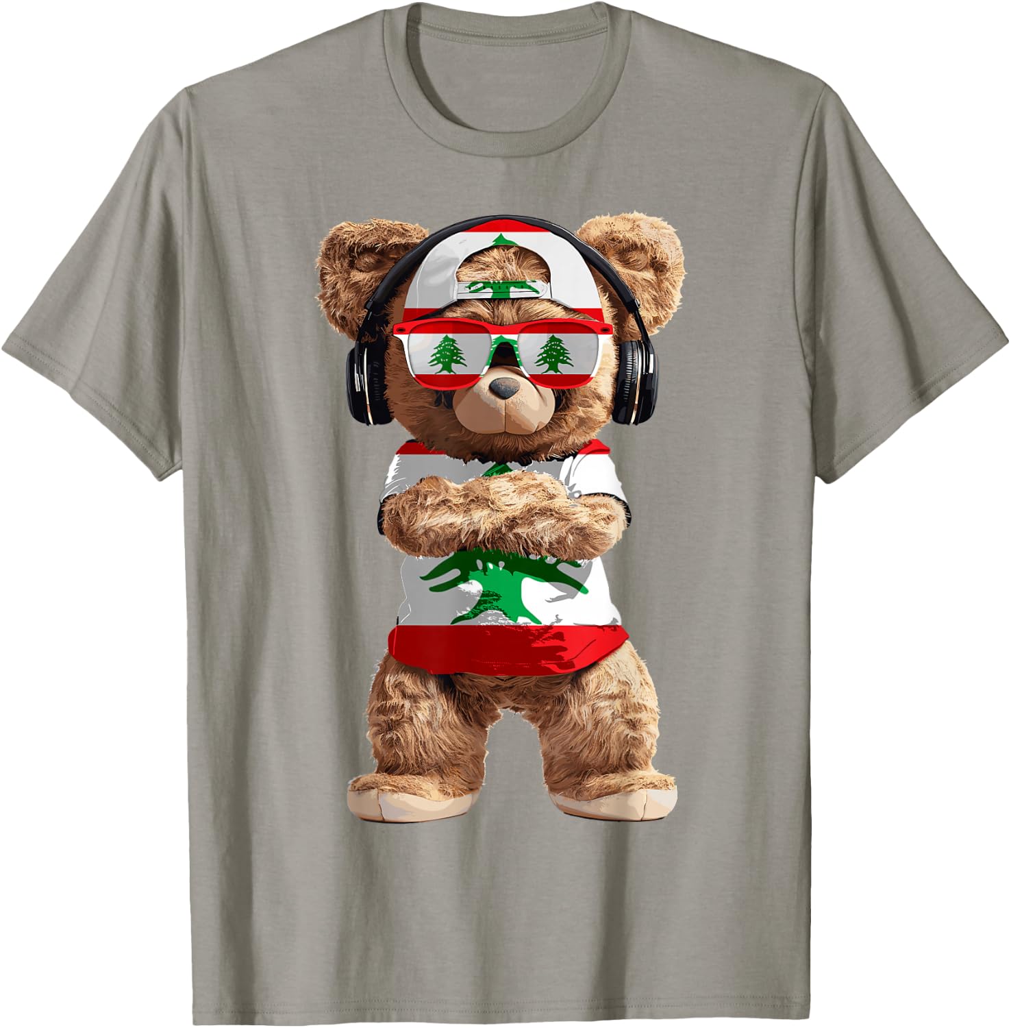 Lebanon Flag Souvenirs Bear Outfit Products Lebanese T-Shirt - T-Shirt | Sand