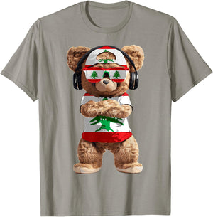 Lebanon Flag Souvenirs Bear Outfit Products Lebanese T-Shirt - T-Shirt | Sand