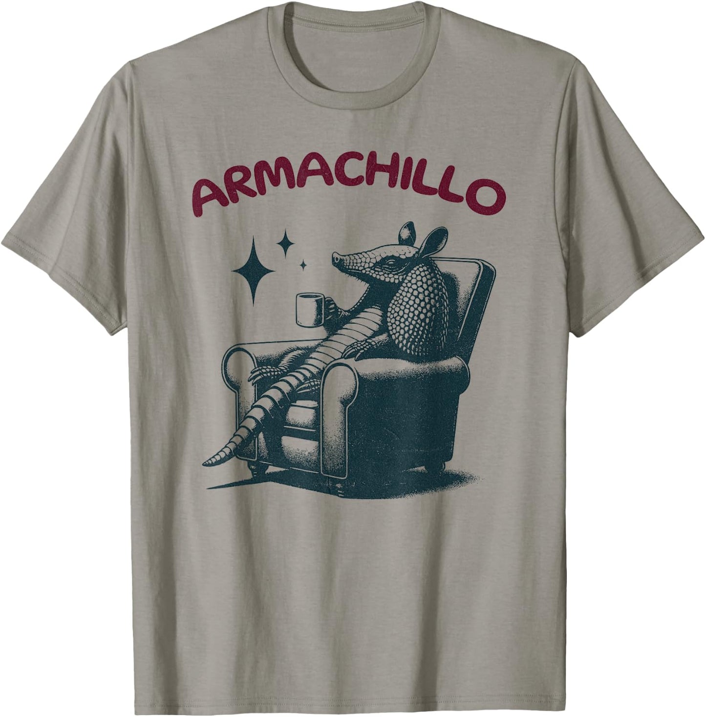 Armachillo - Funny Chilling Armchair Armadillo T-Shirt - T-Shirt | Sand