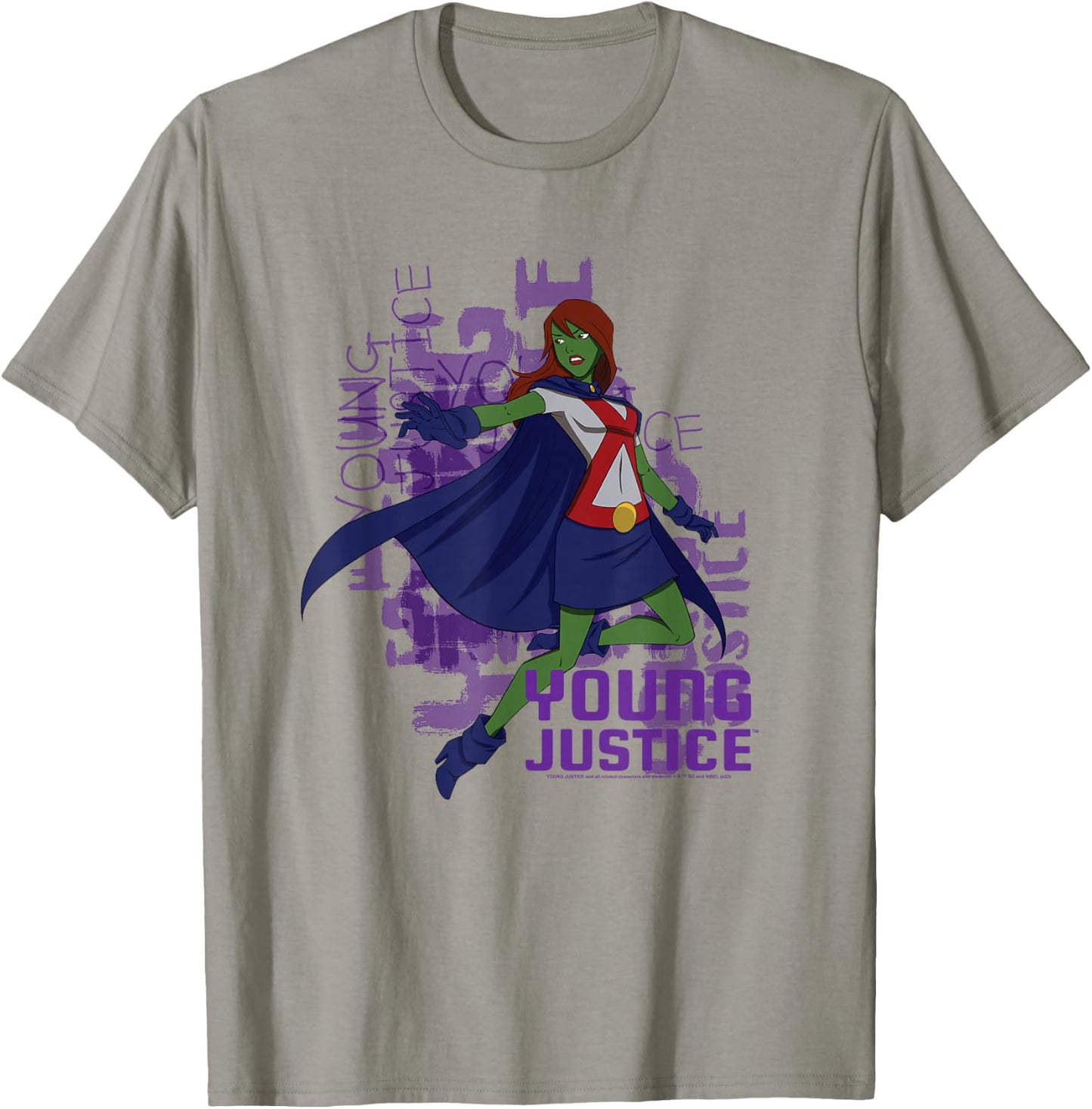 Young Justice Miss Martian With Logo T-Shirt - T-Shirt | Sand