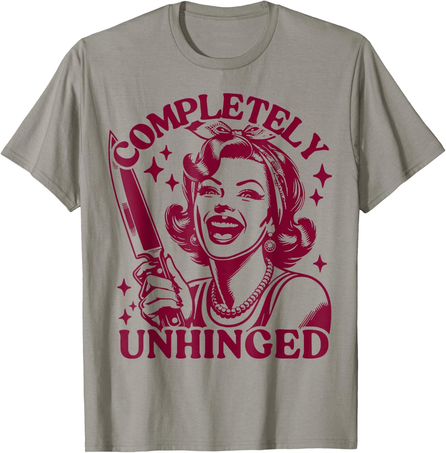Completely Unhinged Vintage Housewife T-Shirt - T-Shirt | Sand