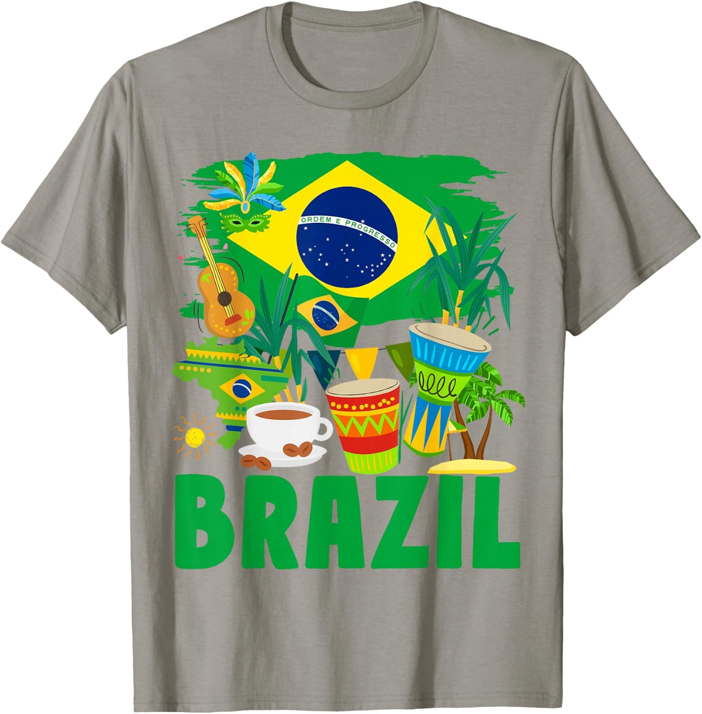 Brazil Flag Outfit Idea For Kids Brasil & Brazilian Flag T-Shirt - T-Shirt | Sand