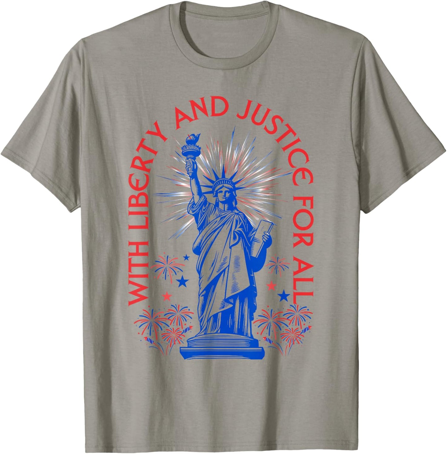 Retro Funny 4th Of July With Liberty And Justice For All T-Shirt - T-Shirt | Sand