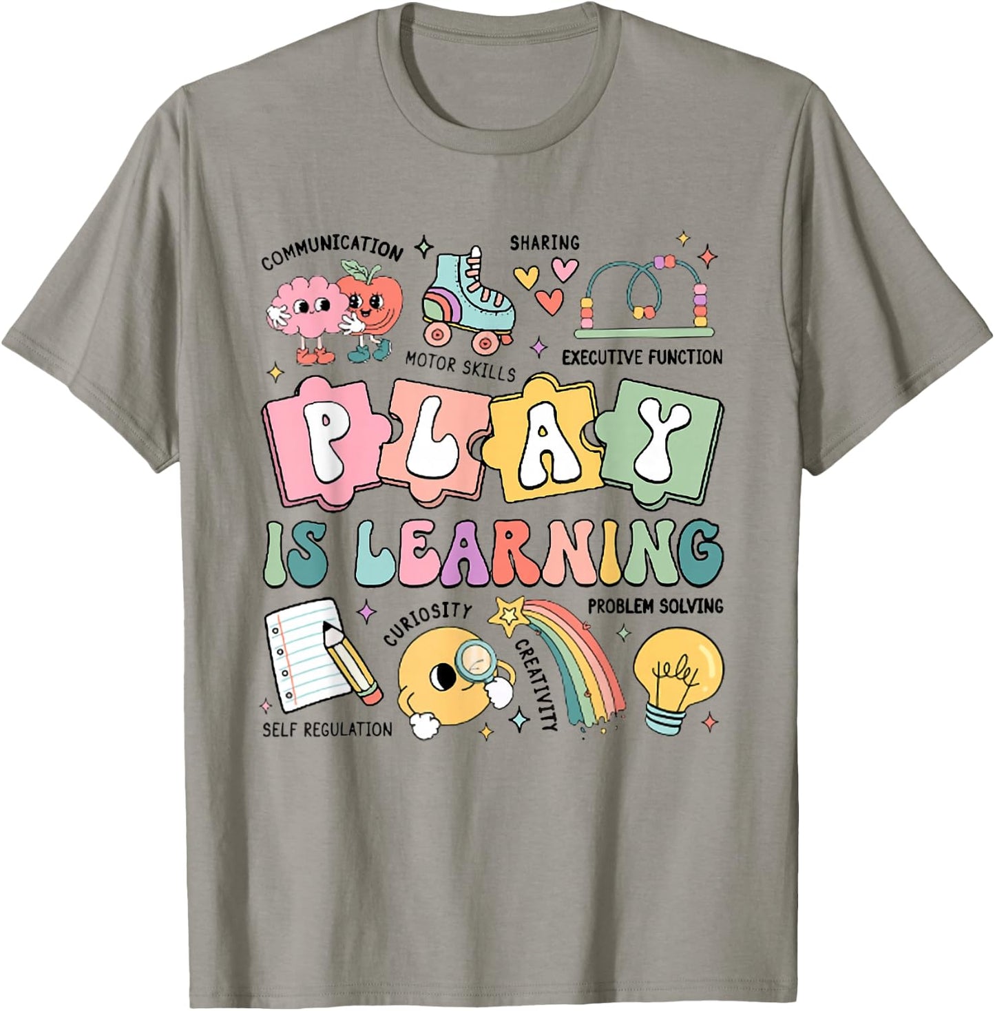 Retro Play Is Learning Kindergarten Teacher Team Women T-Shirt - T-Shirt | Sand
