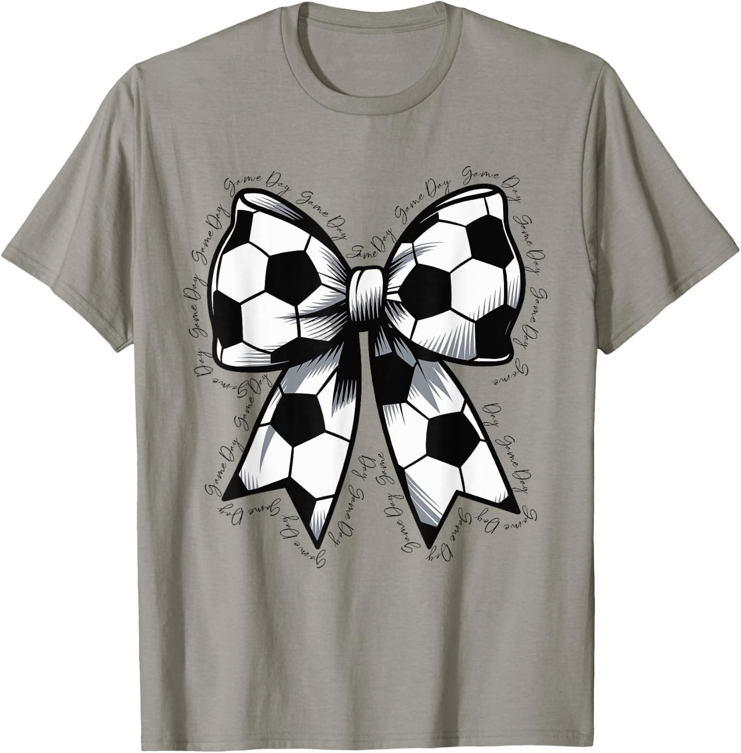 Soccer Game Day Soccer Lover Coquette Bow Soccer Mom Women T-Shirt - T-Shirt | Sand