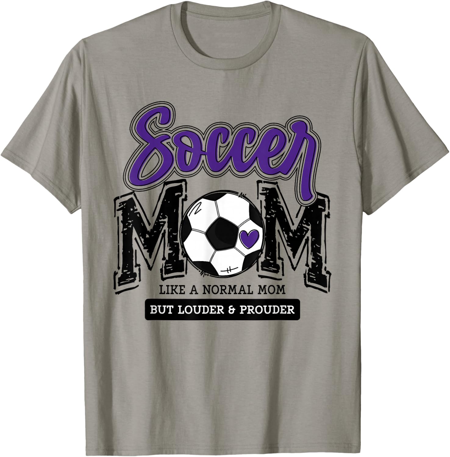 Soccer Mom Purple Soccer Player Calls Me Mama Soccer Team T-Shirt - T-Shirt | Sand