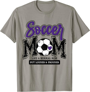 Soccer Mom Purple Soccer Player Calls Me Mama Soccer Team T-Shirt - T-Shirt | Sand