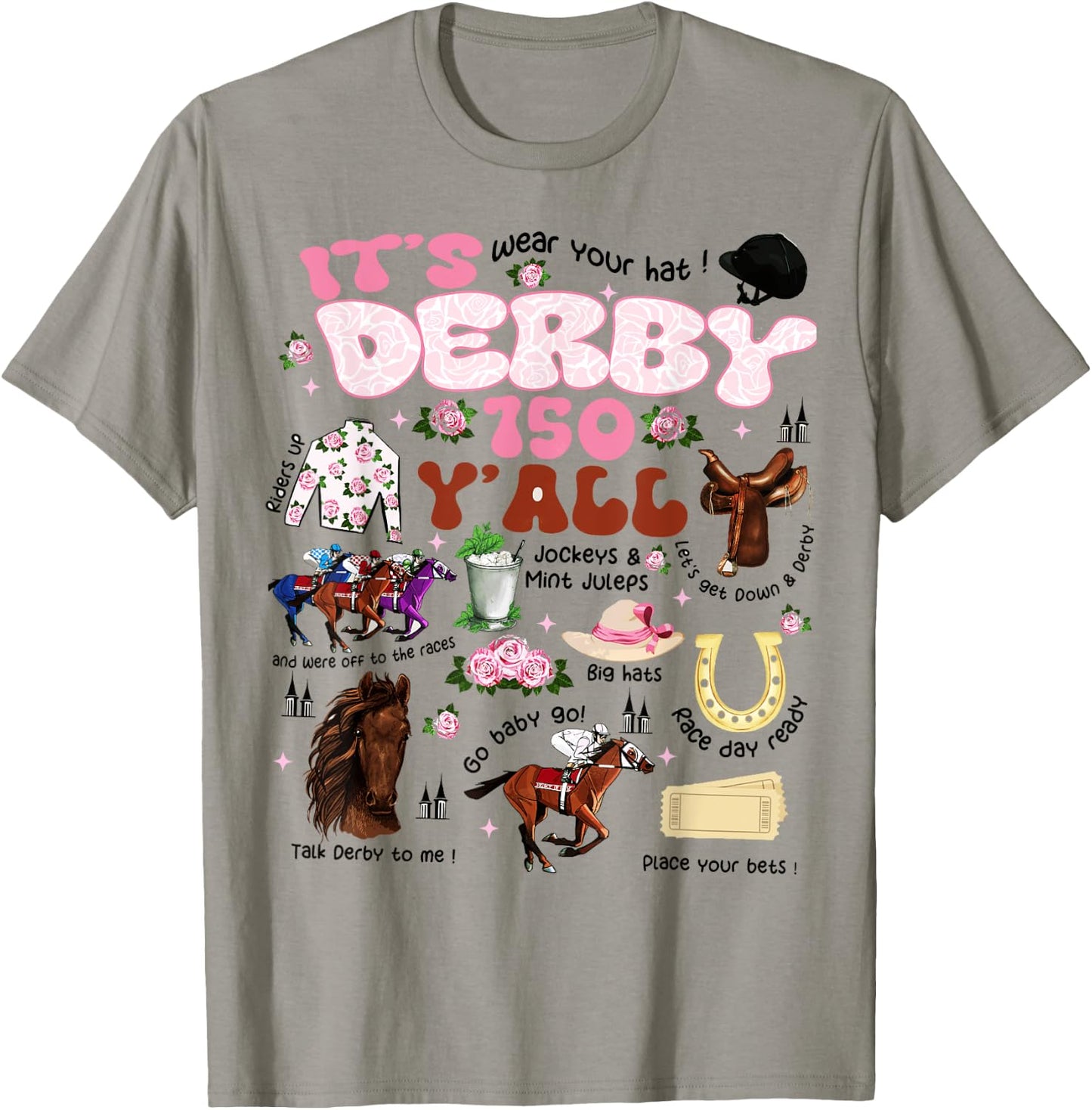 It's Derby 150 Y'All KY Derby Day Men Women Vintage T-Shirt - T-Shirt | Sand