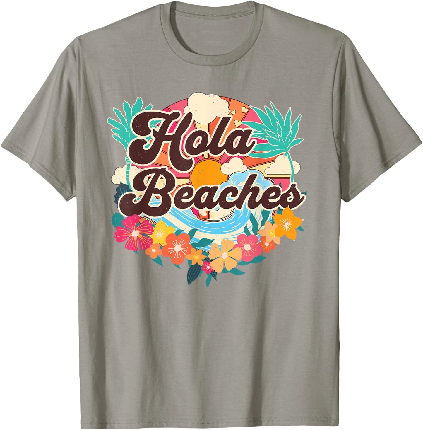 Hola Beaches Funny Beach Summer Vacation Family Matching Men Women Kids T-Shirt - T-Shirt | Sand