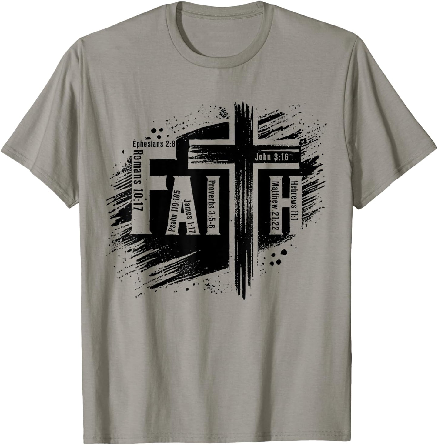 Cross Faith Christian Jesus Bible Verse Men Women Kids T-Shirt - T-Shirt | Sand