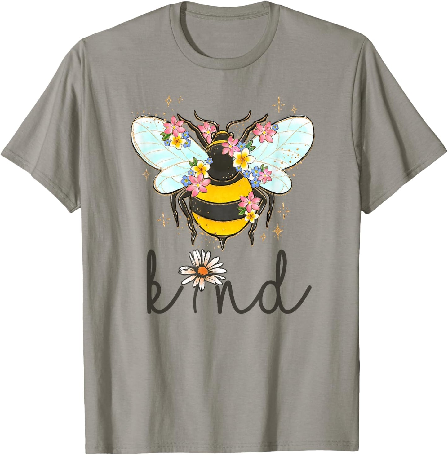 Cool Bee Kind Shirt Flower Funny Bumble Bee Women Girls T-Shirt - T-Shirt | Sand