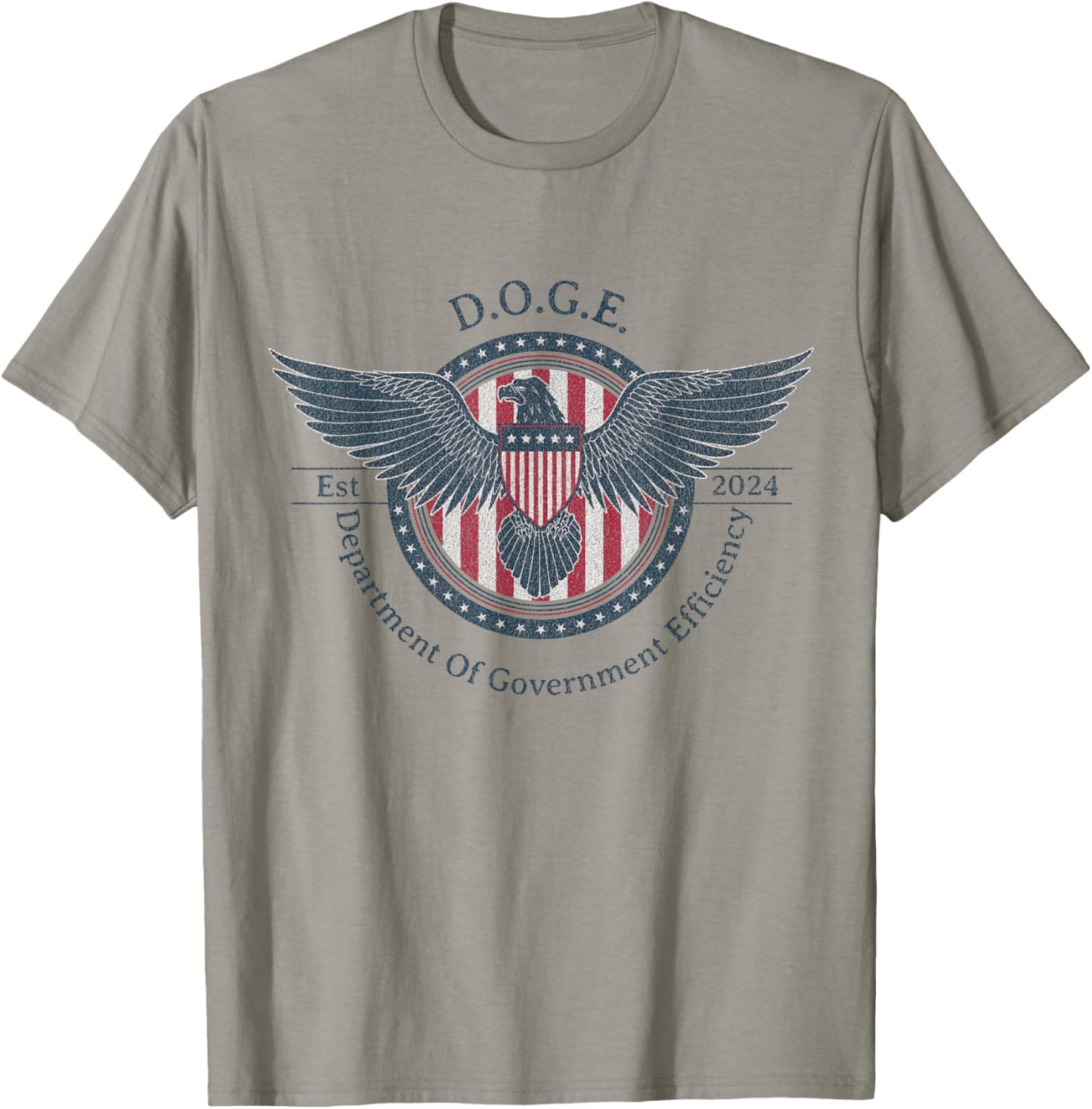 DOGE Department Of Government Efficiency Partiotic T-Shirt - T-Shirt | Sand