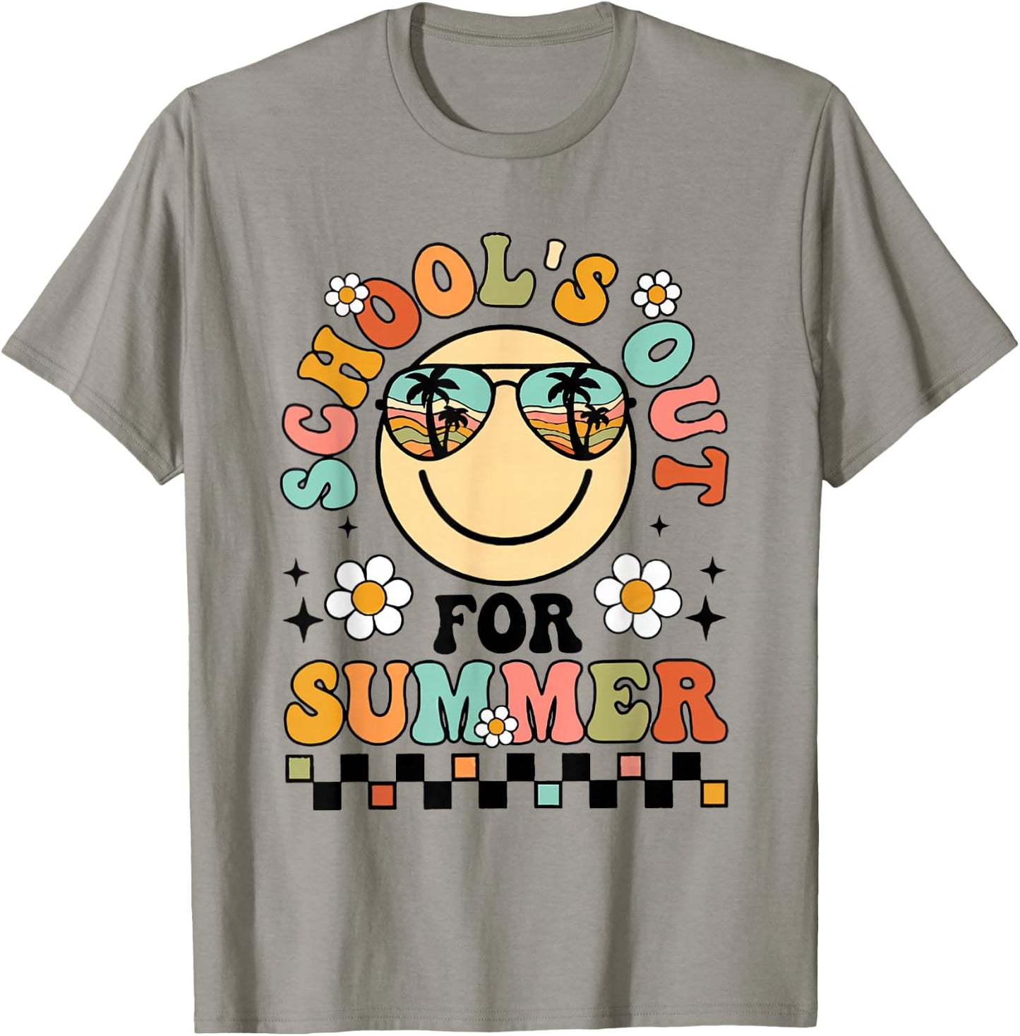 Retro Schools Out For Summer Kindergarten Grad Toddler Kids T-Shirt - T-Shirt | Sand