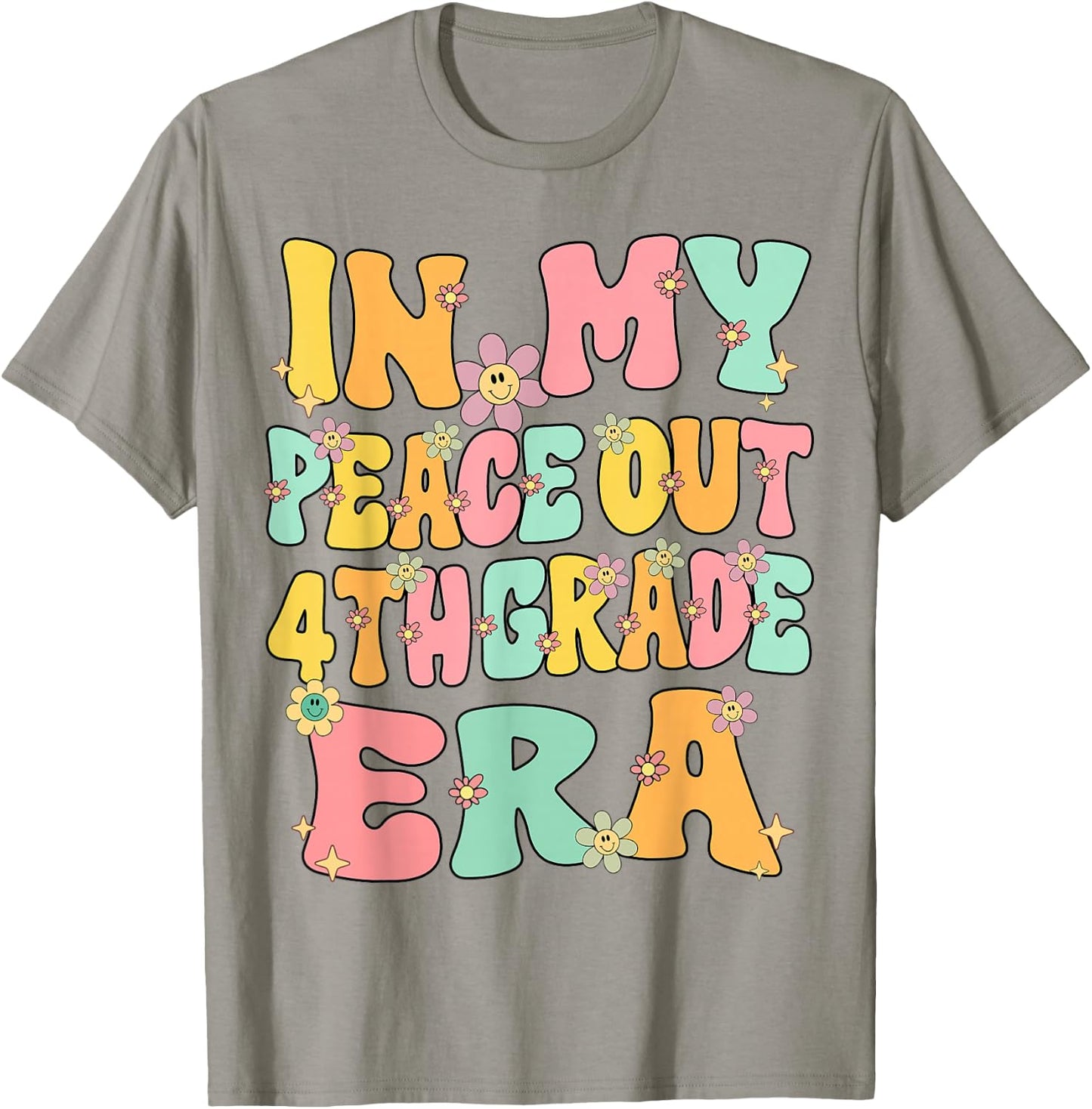 In My Peace Out 4th Grade Era Groovy Last Day Of 4th Grade T-Shirt - T-Shirt | Sand
