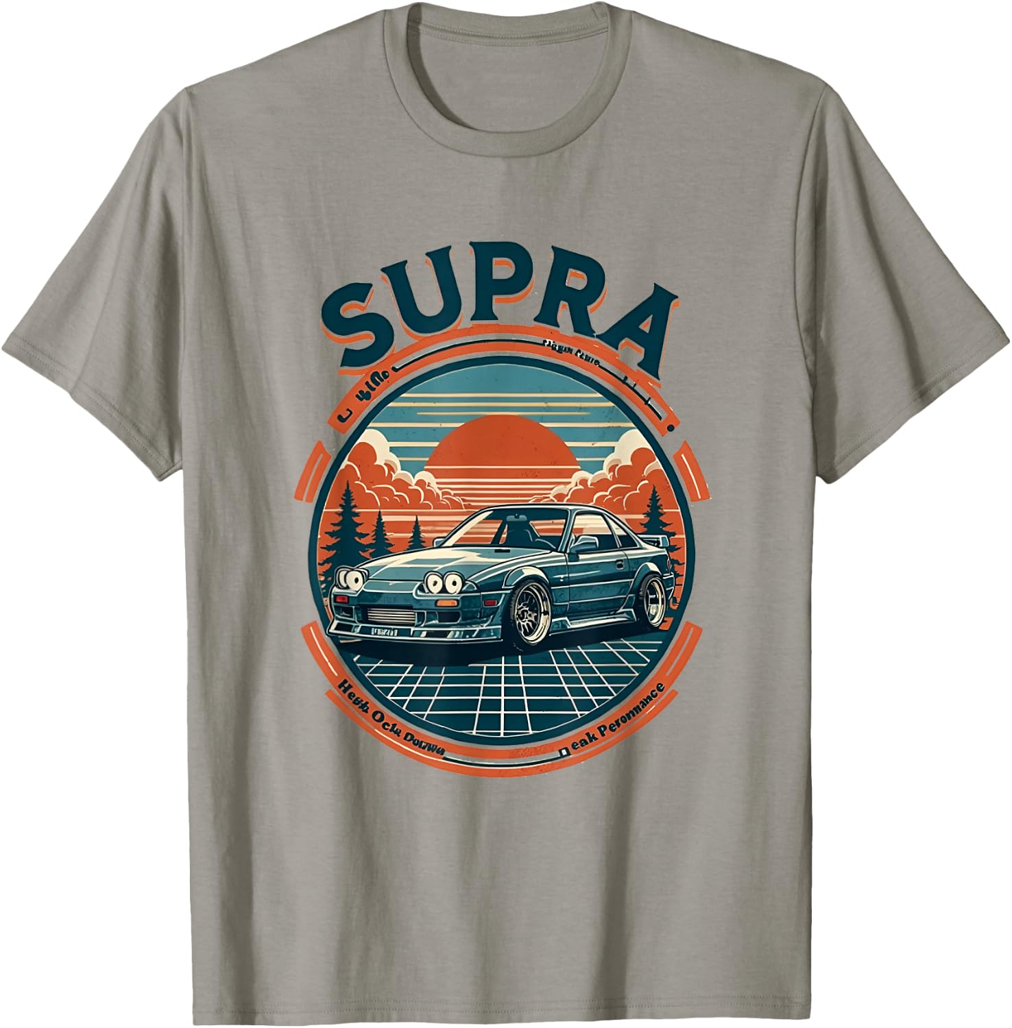 Retro 90s Supra Street Racing Drift Car T-Shirt - T-Shirt | Sand