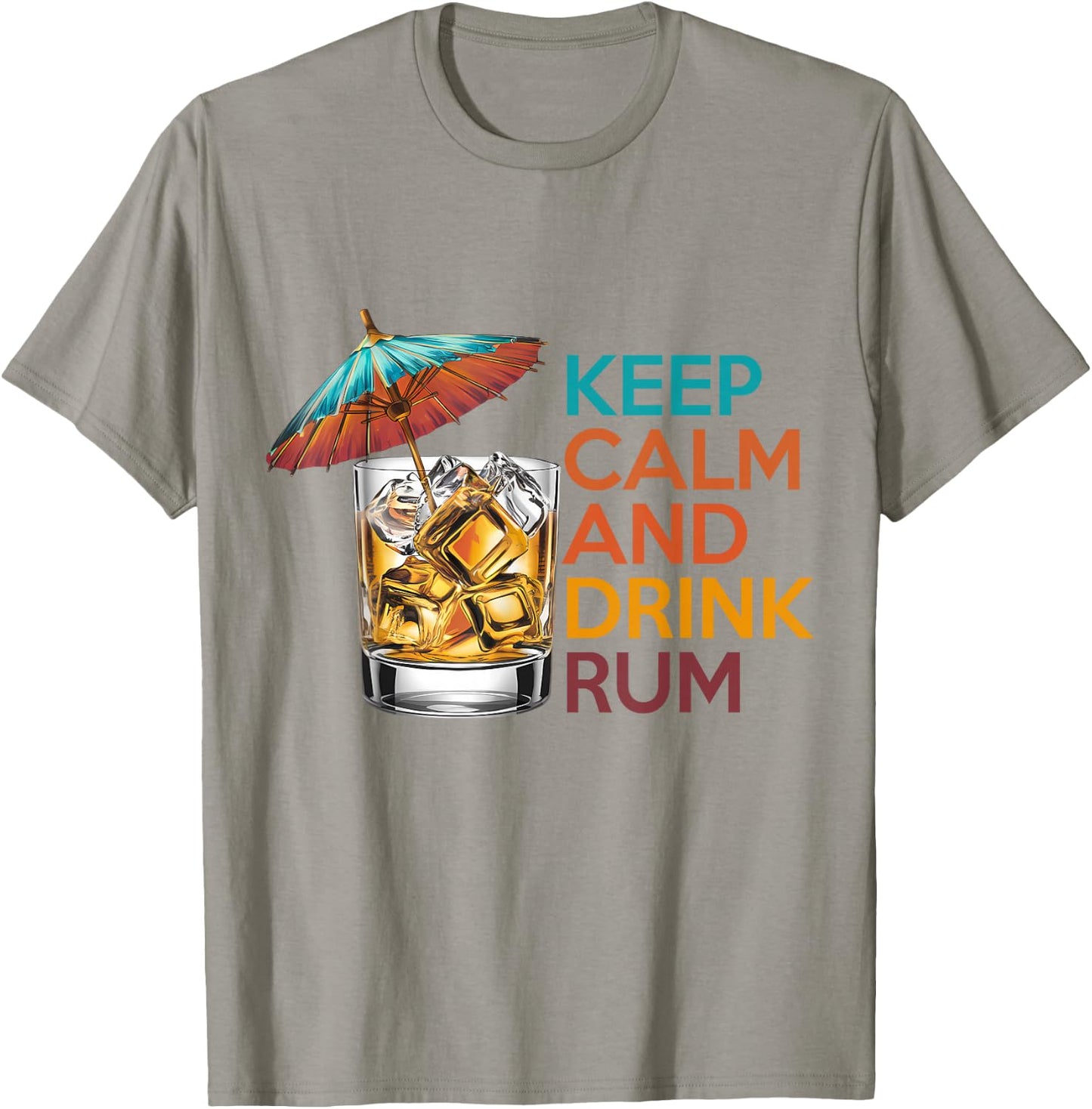 Keep Calm and Drink Rum Tropical Cocktail Lover Retro T-Shirt - T-Shirt | Sand