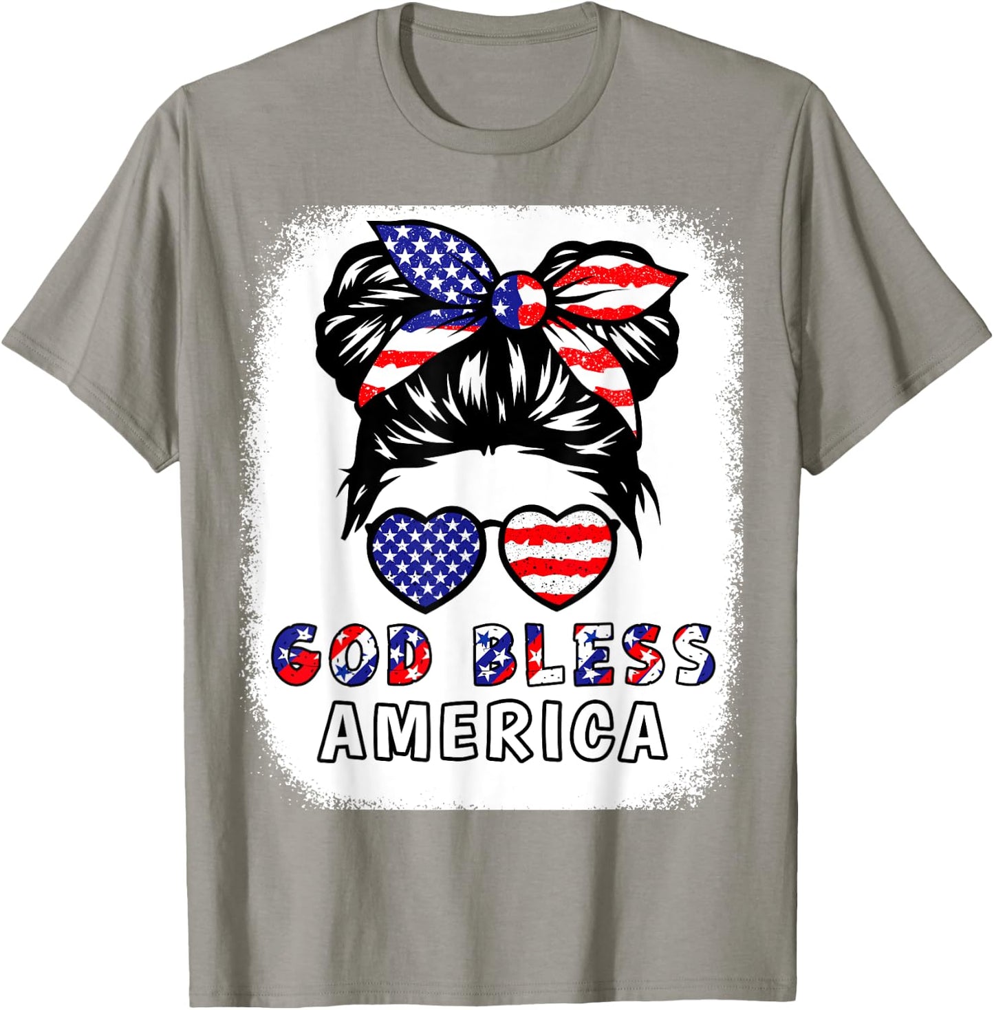 Girl God Bless America 4th July Daughter Toddler Patriotic T-Shirt - T-Shirt | Sand