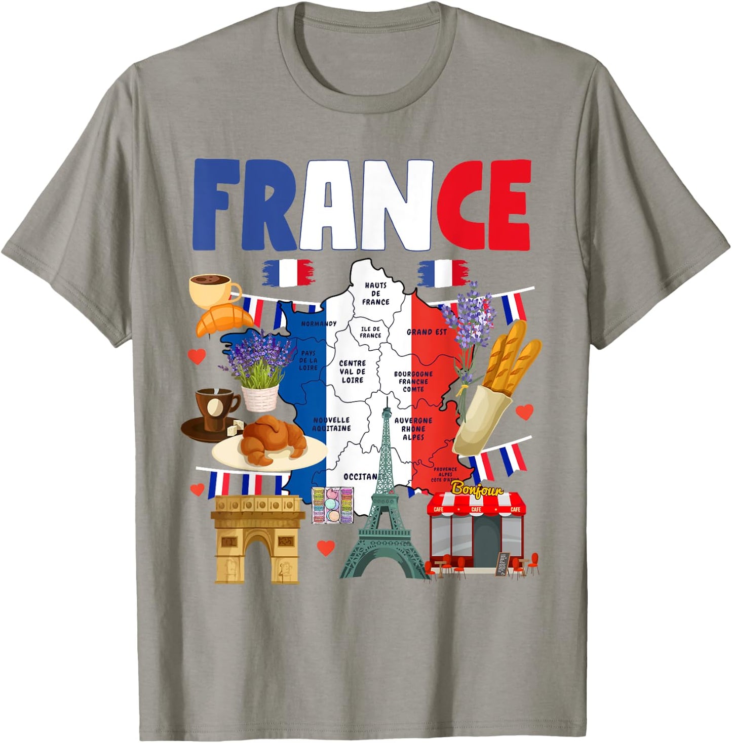 France Flag Outfit Idea For Kids French Flag & Lavender T-Shirt - T-Shirt | Sand