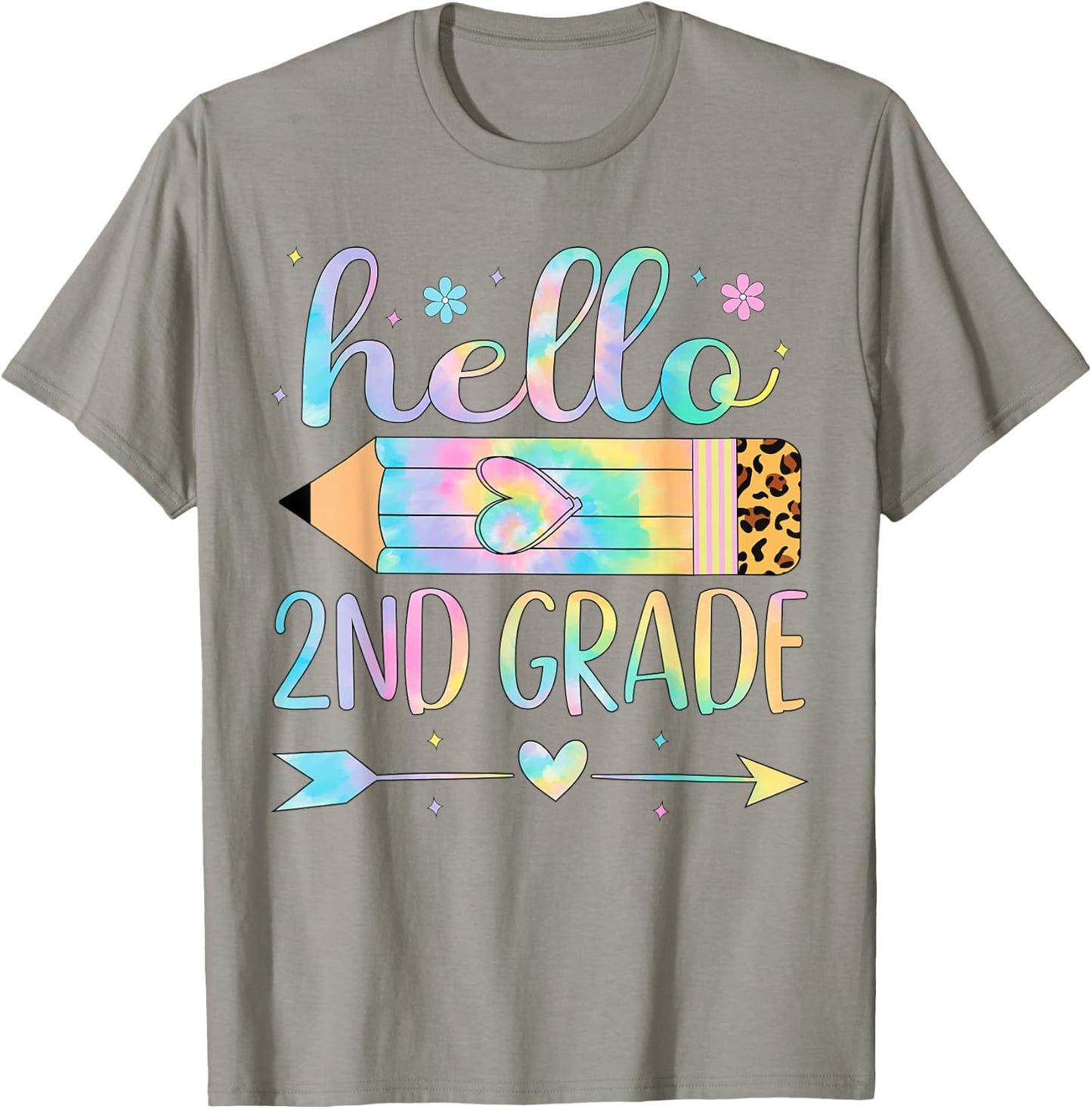 Tie Dye 2nd Grade Back To School Hello Second Grade Teacher T-Shirt - T-Shirt | Sand