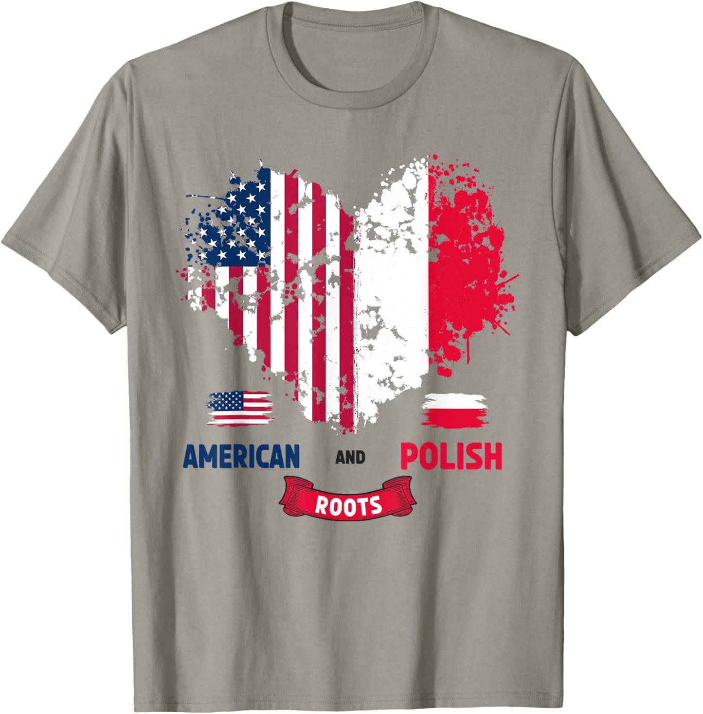 Polish American Flag Ideas For Kids Poland Flag Heart T-Shirt - T-Shirt | Sand