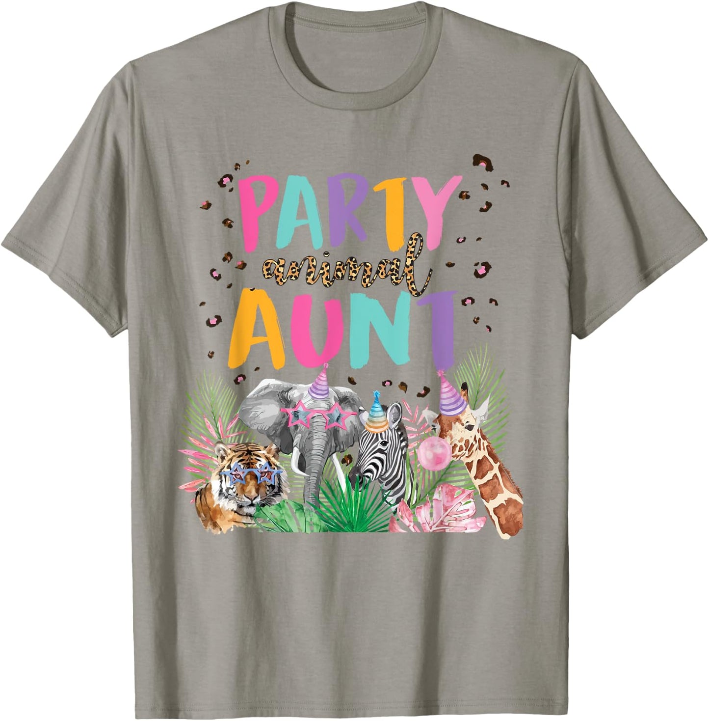 Aunt Of The Birthday Boy Zoo Theme Animal Party T-Shirt - T-Shirt | Sand