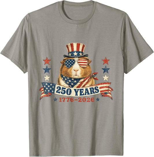 Funny USA Independence Day Patriotic 4th of July Guinea Pig T-Shirt - T-Shirt | Sand